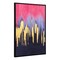 Modern Home 36.5" Yellow and Black Sunset Wave Framed Rectangular Canvas Wall Art